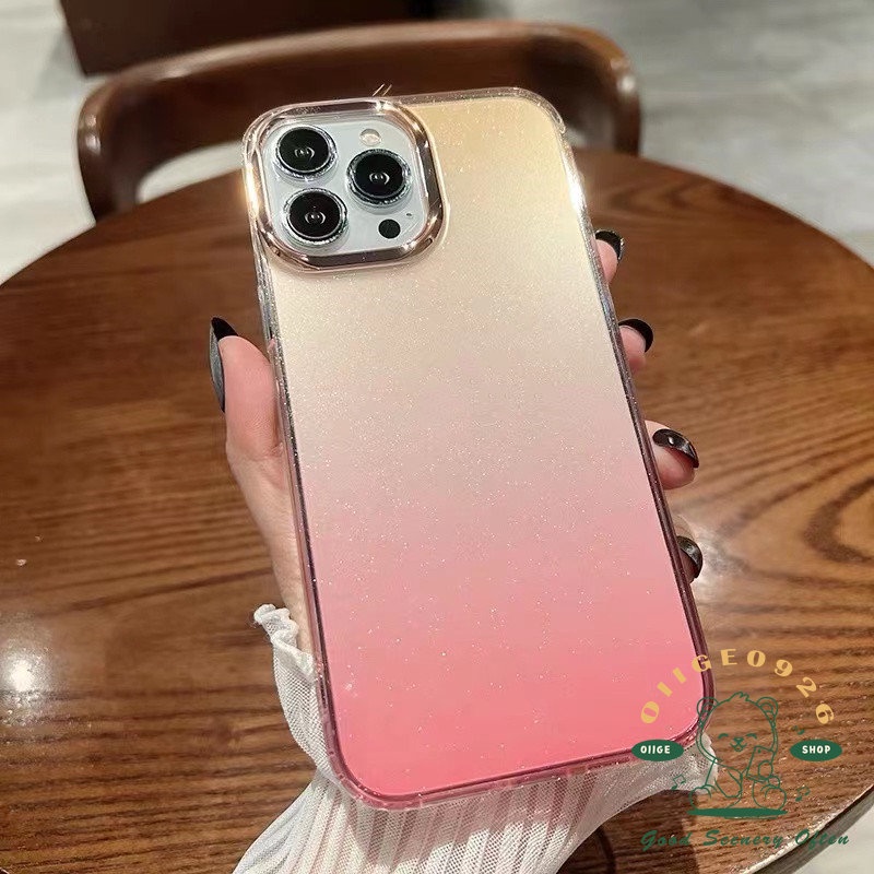 Ốp Điện Thoại IMD Hai Màu gradient Lấp Lánh Chống Rơi Cho Iphone14 13 12 11 Pro Max