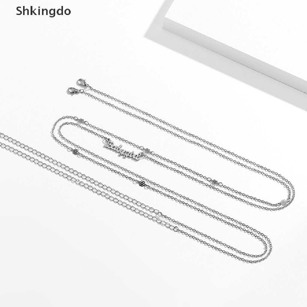 Dây chuỗi xích 2 lớp mặt chữ cái đeo bụng cơ thể khi mặt bikini tắm biển/bơi lội cho nữ