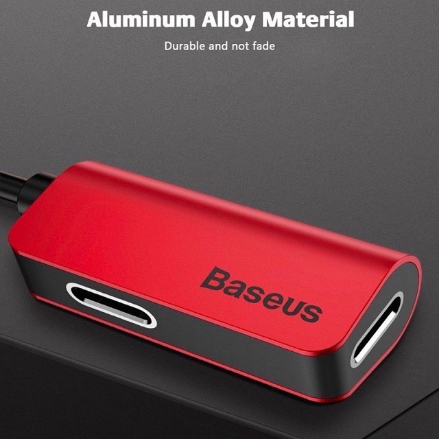 Bộ chia cổng Lightning Baseus thành 2 cổng Lightning L37 cho iPhone5/iphone6/iphone7/iphone8/iphonex/IPhonex/iphonexsmax