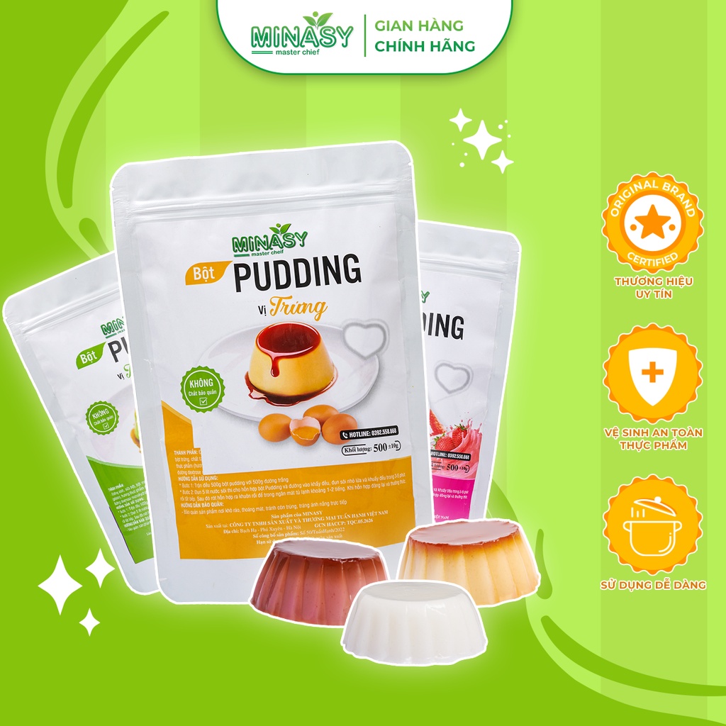 Bột pudding thạch trà sữa tự nấu béo ngậy tan ngay trong miệng - MINASY