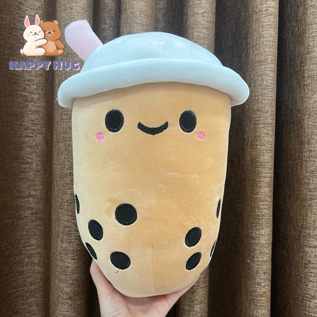 Đồ chơi nhồi bông hình cốc trà sữa size 30/35 cm dễ thương, thú bông ôm nằm - Happy Hug
