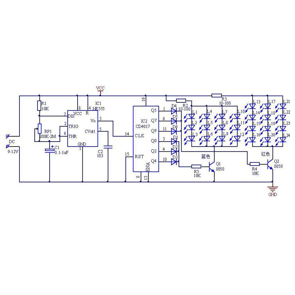 Bộ Đèn Nhấp Nháy NICKOLAS NE555 + CD4017