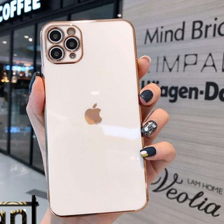 Ốp Giả Iphone 12 - Ốp Lưng Silicon Viền Màu Vuông Cạnh Iphone 11/11 PRO/11 Pro max