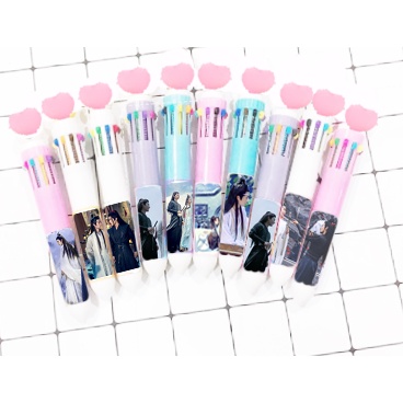 Bút bấm 10 màu bút trần tình lệnh BNMI26 bút nhiều màu tiêu chiến vương nhất bác cute bút 10 màu dễ thương