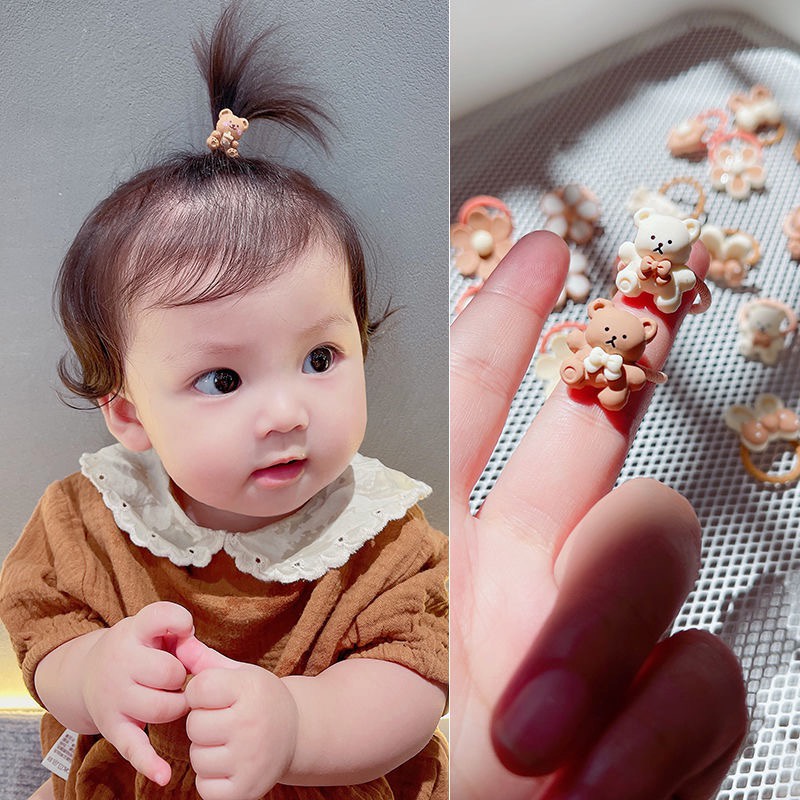 Chun buộc tóc đính hoạ tiết hoạt hình nhiều màu & hoa văn cho bé gái