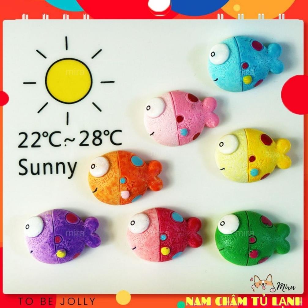 Nam Châm Tủ Lạnh 3D Cá Nhỏ Chấm Bi Dễ Thương Trang Trí Bàn Học, Bàn Làm Việc, Đính Note MIRA-3D68006