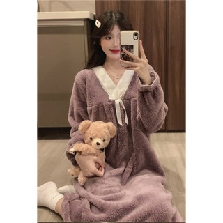 Váy ngủ mùa đông lông mềm mại