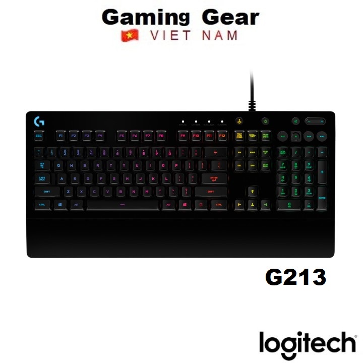 Bàn phím gaming có dây Logitech G213 Prodigy ( RGB, Full size, chống tràn )