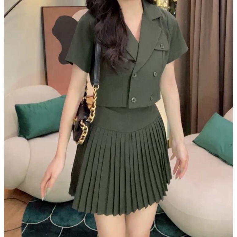 Set đầm xanh