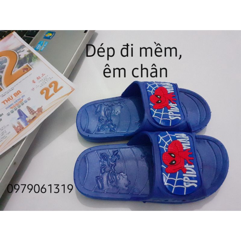 DÉP SIÊU NHÂN NHỆN, DÉP BÉ TRAI, HÀNG LOẠI 1, NHỰA ĐÚC NGUYÊN KHỐI