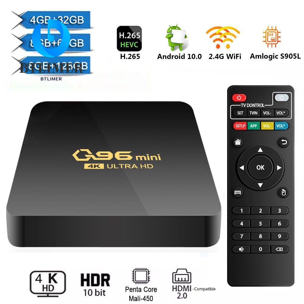 BTLIMER Bộ TV Box Q96 Mini 2022 Amlogic S905L Lõi Tứ 4K H.265 8GB+128GB 2.4G WIFI Android 10.0 Và Phụ Kiện