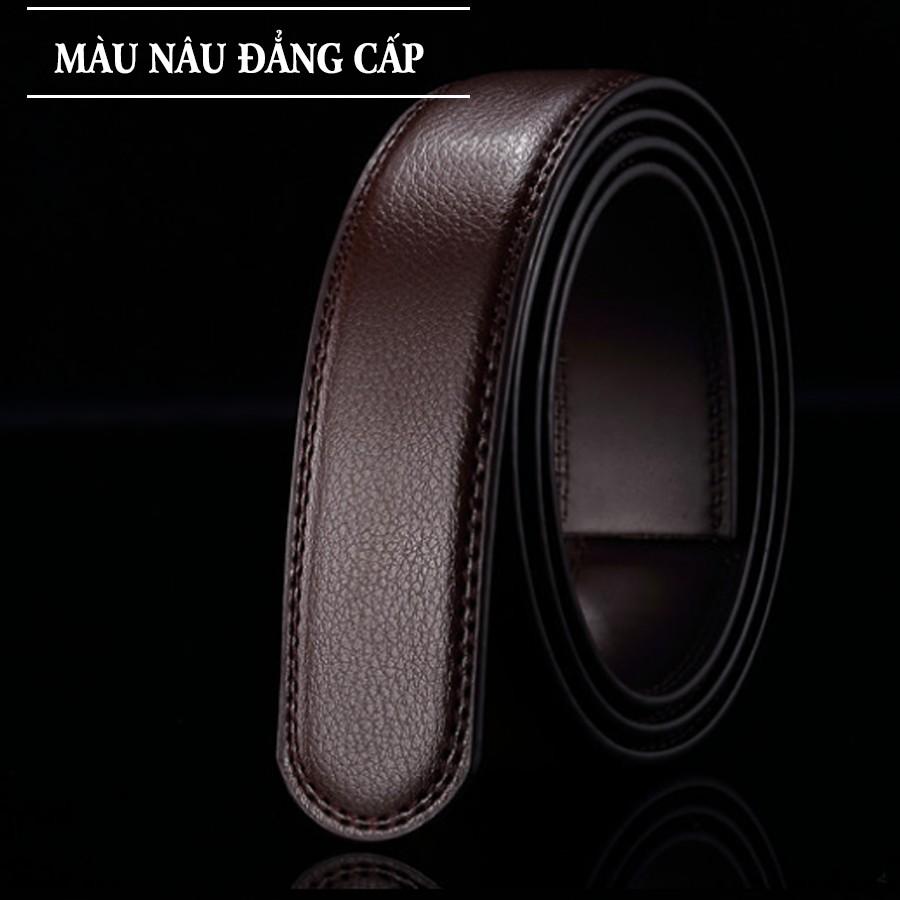 Dây Nịch Nam, Thắt Lưng (Không Đầu Khóa) Giá Rẻ, Màu Nâu, Bản To 3,5cm, Phù Hợp Mặc Quần Âu, Thời Trang Công Sở