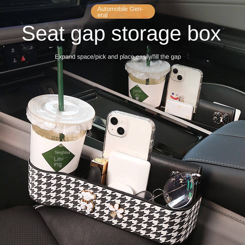 Hộp đựng đồ gọn gàng để giữa khe trống của ghế trang trí nội thất đẹp mắt cho ô tô 5QZt