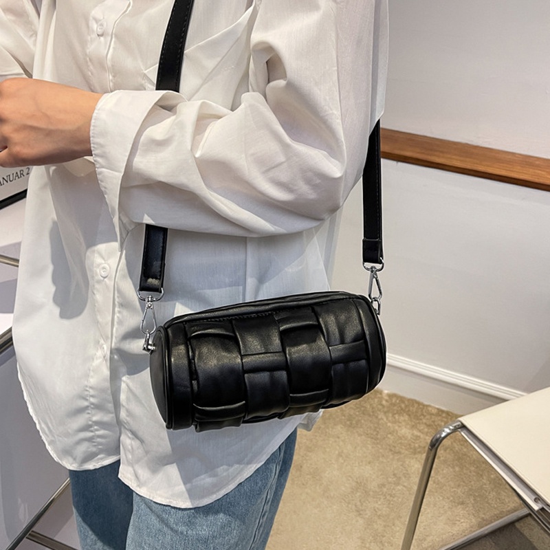 Ielgy Túi Xi Lanh Dệt Đơn Giản Màu Trơn Thời Trang Cho Nữ