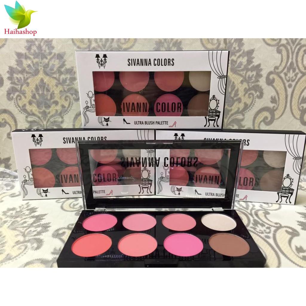 Bảng má hồng - tạo khối Sivanna Colors Ultra Blush Palette 8 ô hàng chuẩn