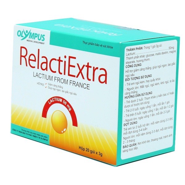 Cốm giảm quấy khóc. giúp bé ngủ ngon Relacti Extra hộp 20 gói - giúp bé phát triển toàn diện