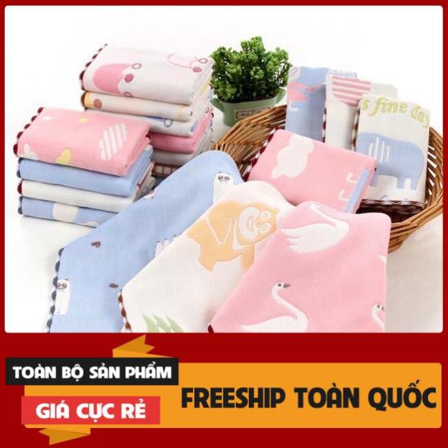 [SALE SỐC] [bán lẻ]Khăn mặt sợi cotton 6 lớp cho bé yêu