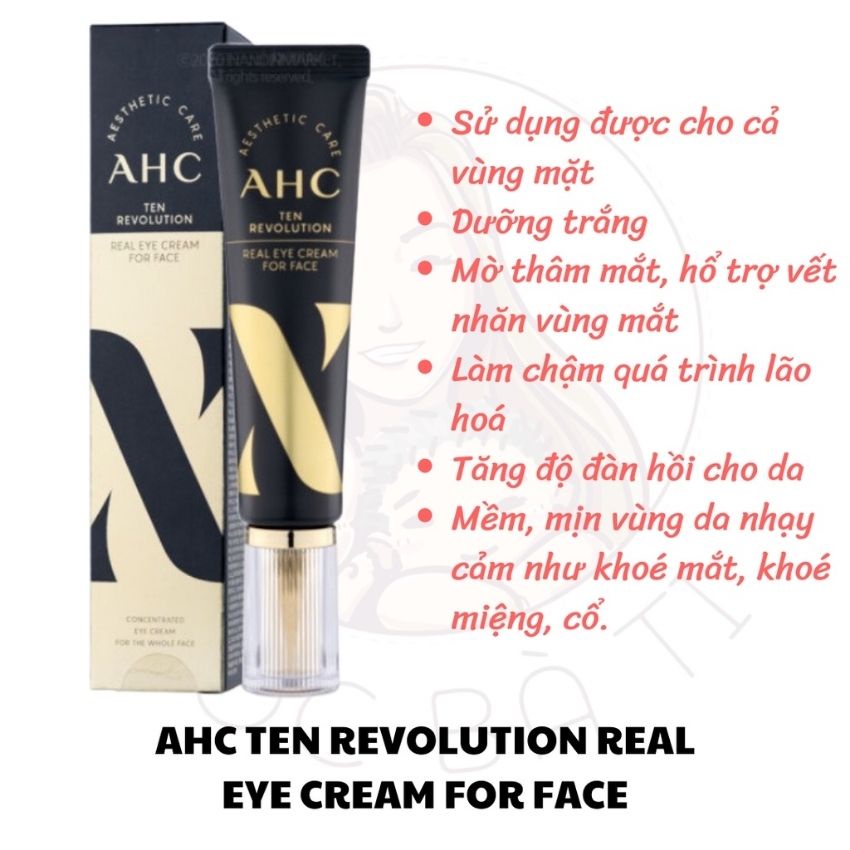 Kem mắt AHC 30ml, công dụng dưỡng giảm quầng thâm chống lão hóa làm sáng và săn chắc da