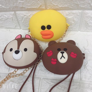 Túi Silicone Hình Động Vật Siêu Cute / cầm tay + đeo chéo/ Mới