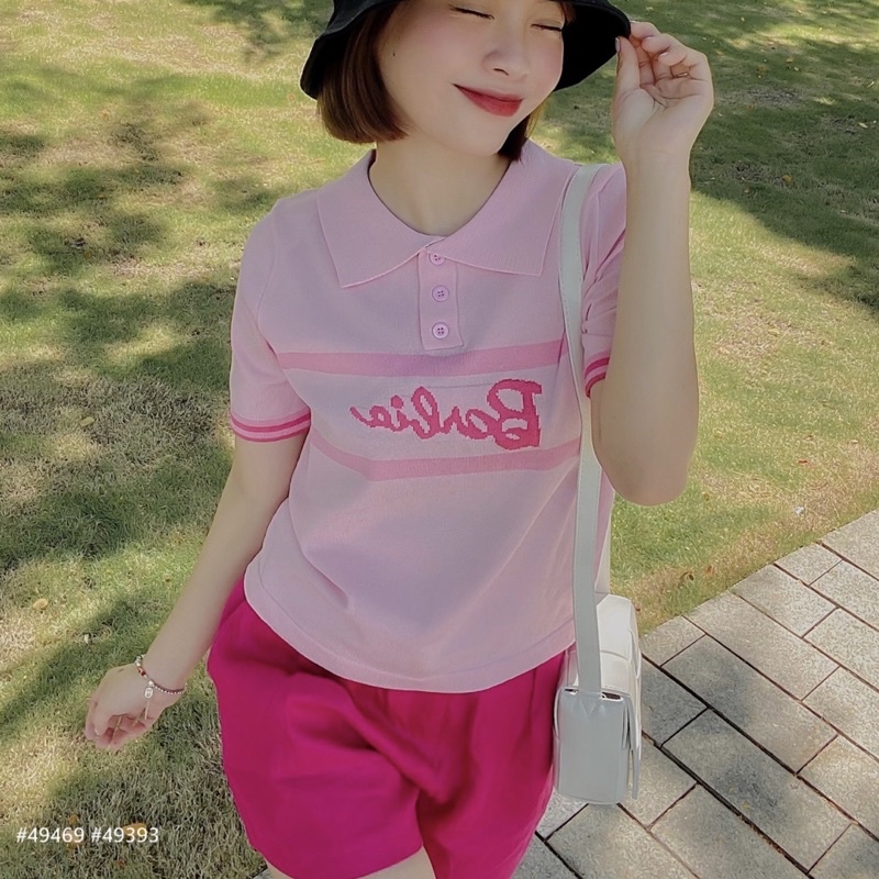 Áo gân cổ - A761 - 3 nút - Barbie