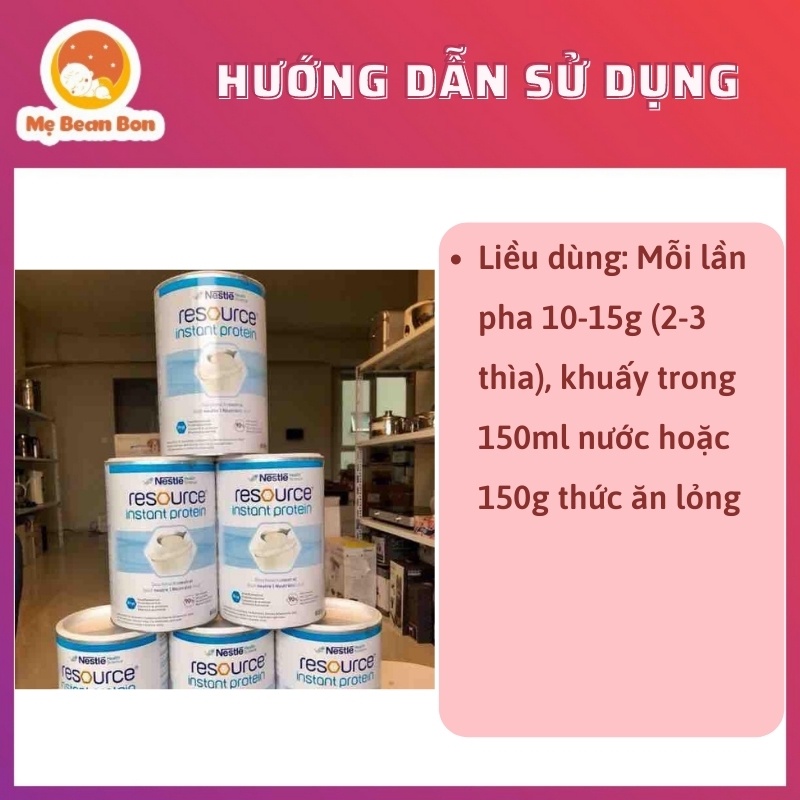 [Bay Air- Nội Địa Đức] Sữa Tiểu Đường NESTLE RESOURCE INSTANT PROTEIN 800gr Cho Người Tiểu Đường, Ăn Kiêng