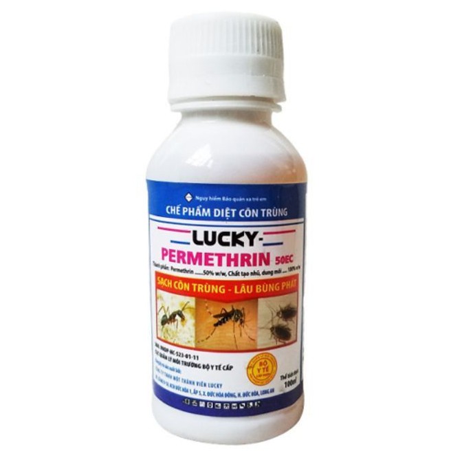 Thuốc Diệt Côn Trùng Ruồi - Muỗi - Kiến - Gián LUCKY PERMETHRIN 50EC - 100ml