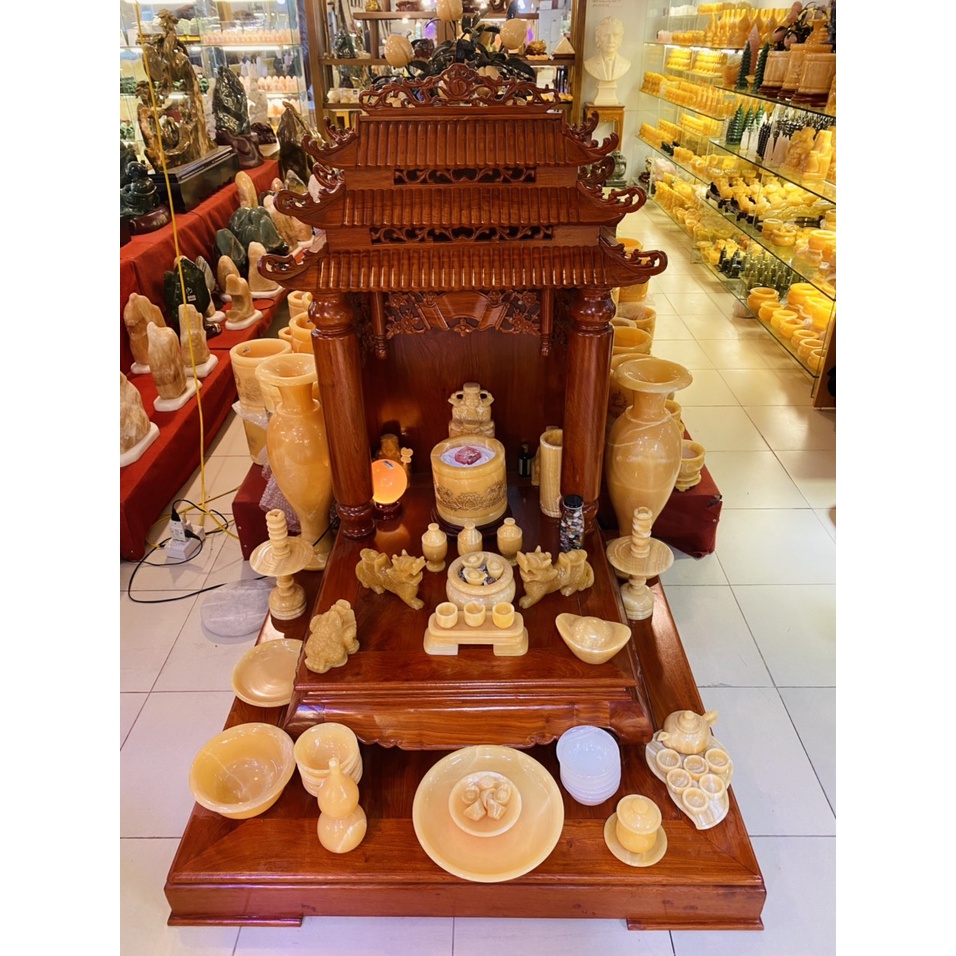 Bộ Tượng Hai Ông Thần Tài Thổ Địa Đá Ngọc Hoàng Long