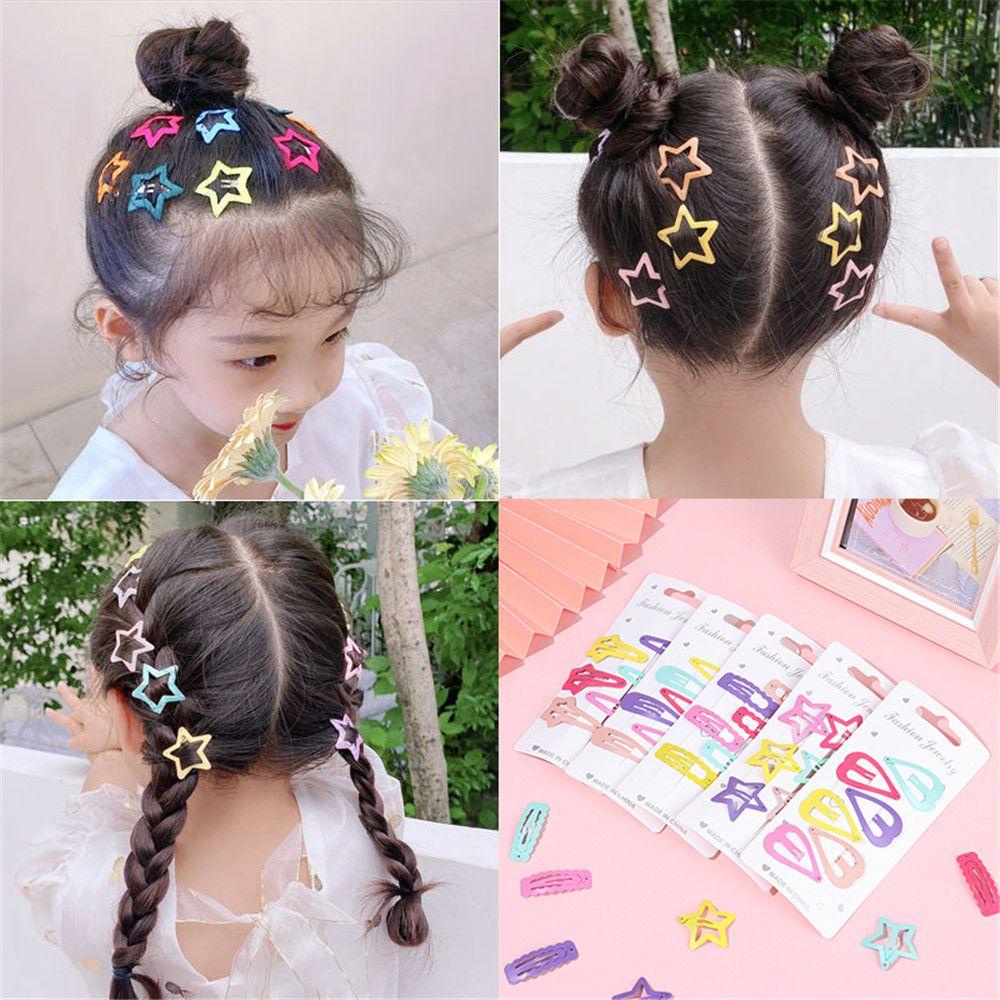 OSIER1 Bộ 6 Kẹp Tóc Nhiều Màu Sắc Dễ Thương Cho Bé Gái