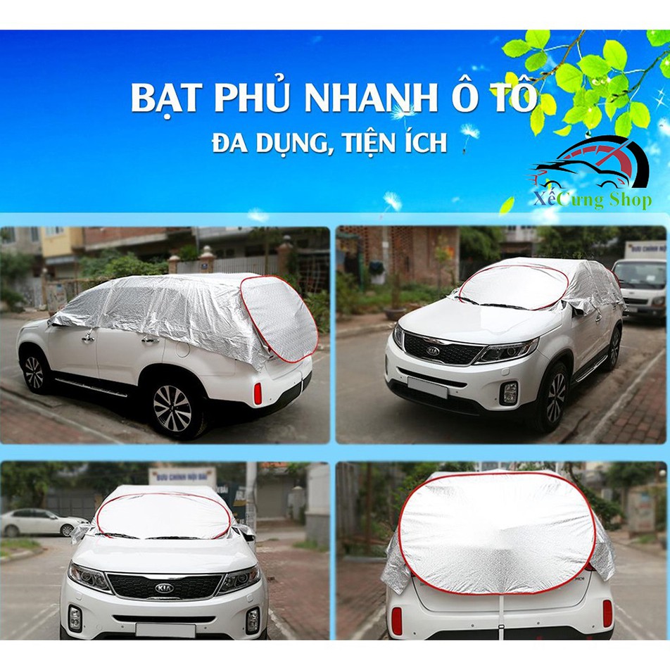 Bạt che nửa ô tô 3 lớp cho xe 5 chỗ và 7 chỗ