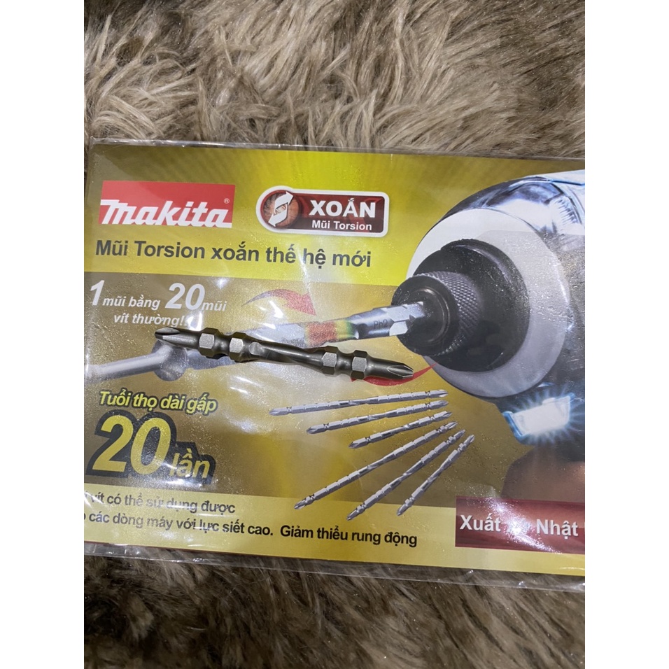 Mũi bắn vít xoắn TORSION chính hãng Makita, Made in Japan. BN.