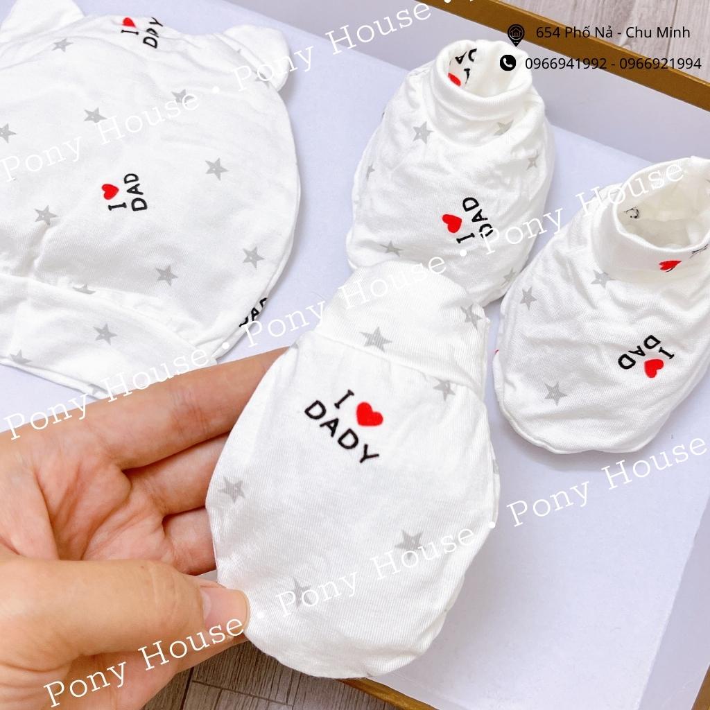 Set Mũ, Bao Tay, Bao Chân Cho Bé Sơ Sinh Cotton Siêu Mát, Mềm Mại Cho Bé Từ 0-3 Tháng