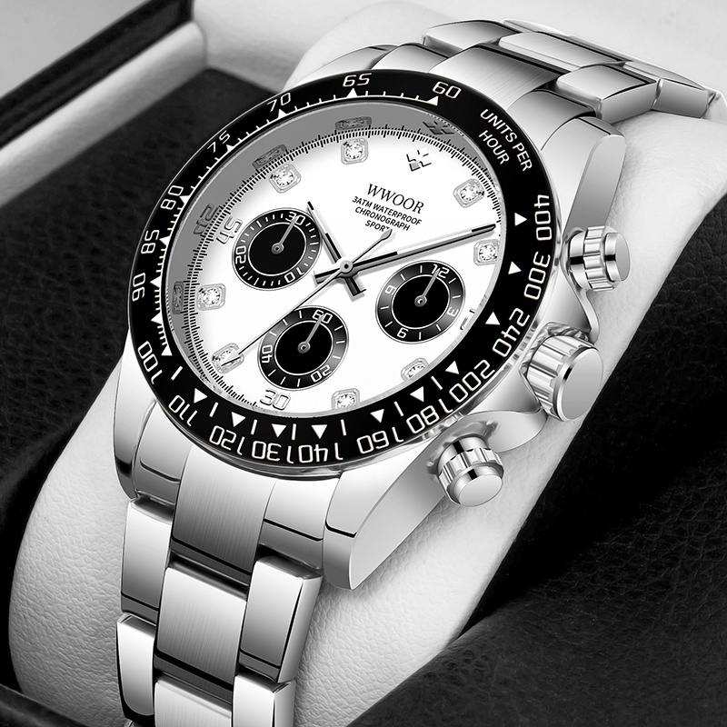 Đồng Hồ Quartz WWOOR Chống Thấm Nước Chất Liệu Thép Không Gỉ Reloj Hombre-8849