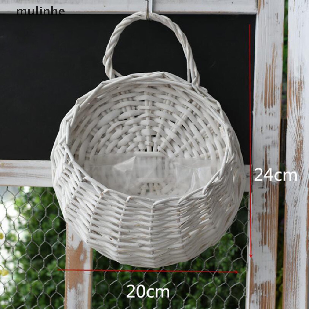 Giỏ Hoa Đan Mây Thủ Công Treo Tường Trang Trí Nhà Cửa