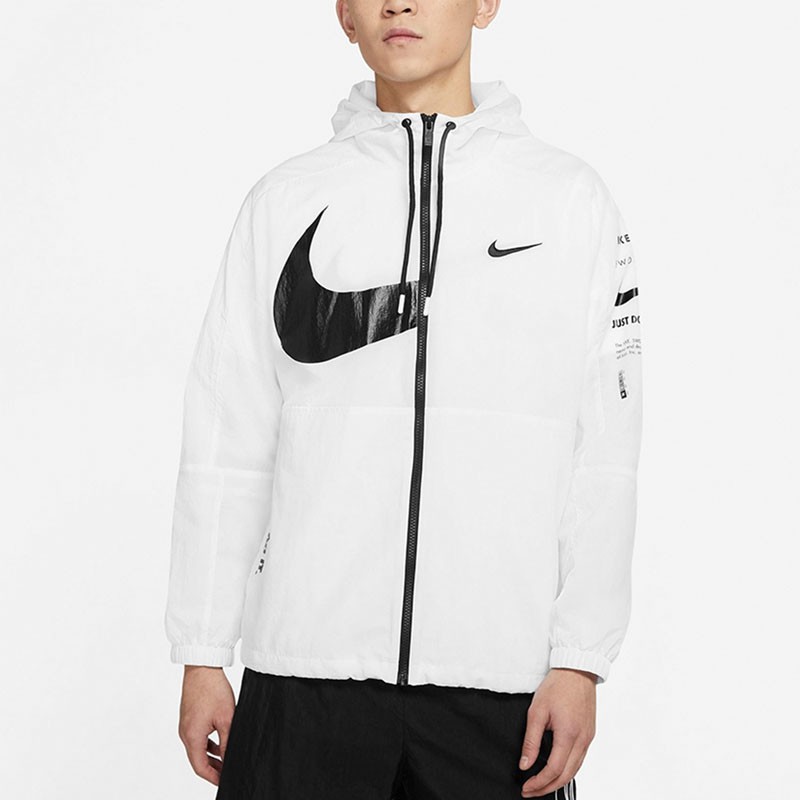 [HÀNG_CHÍNH_HÃNG] ÁO KHOÁC NIKE PRINTED SWOOSH - TRẮNG / ĐEN