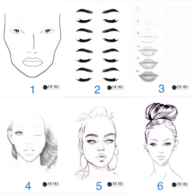 Giấy face chart tập makeup