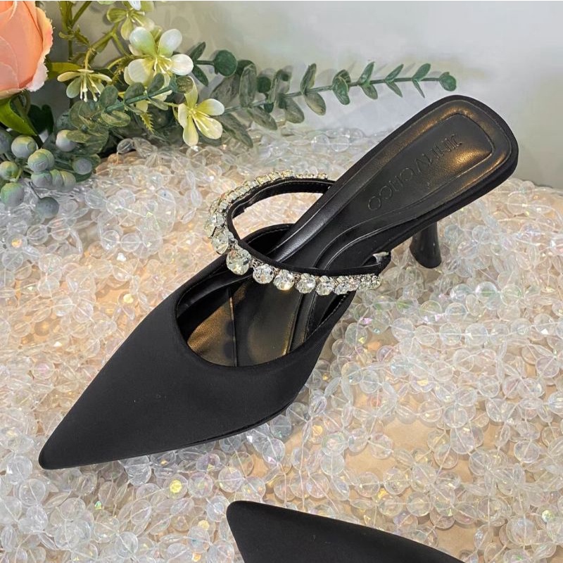 Giày cao gót bíp mũi đá khâu lấp lánh 8p mã V23