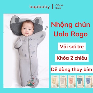 Nhộng chũn cho bé sơ sinh Uala Rogo vải sợi tre ủ kén cho bé ngủ ngon, sâu giấc, giảm giật mình