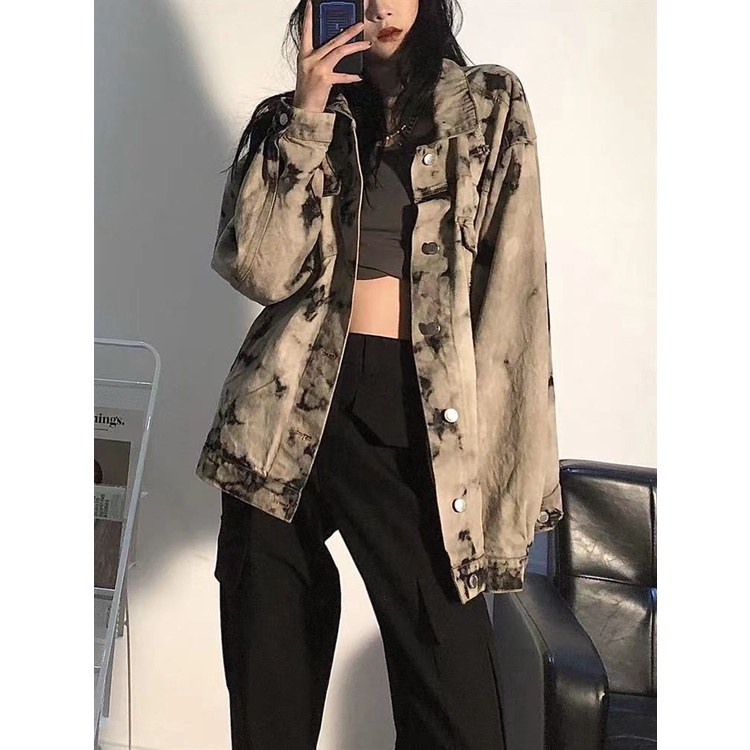 Áo Khoác Jean Nhuộm Màu Phong Cách Hàn Quốc Trẻ Trung Dành Cho Nữ