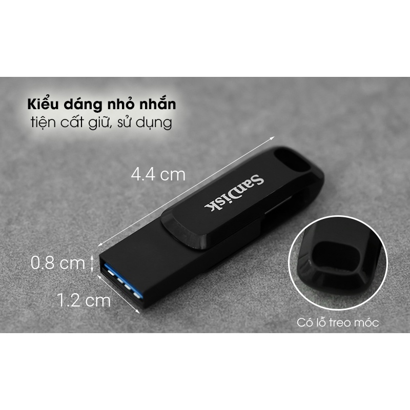 USB OTG 3.1 Gen 1 SanDisk 256GB SDDDC3 Ultra Dual Drive Go USB Type-C upto 150MB/s Tốc Độ Cao