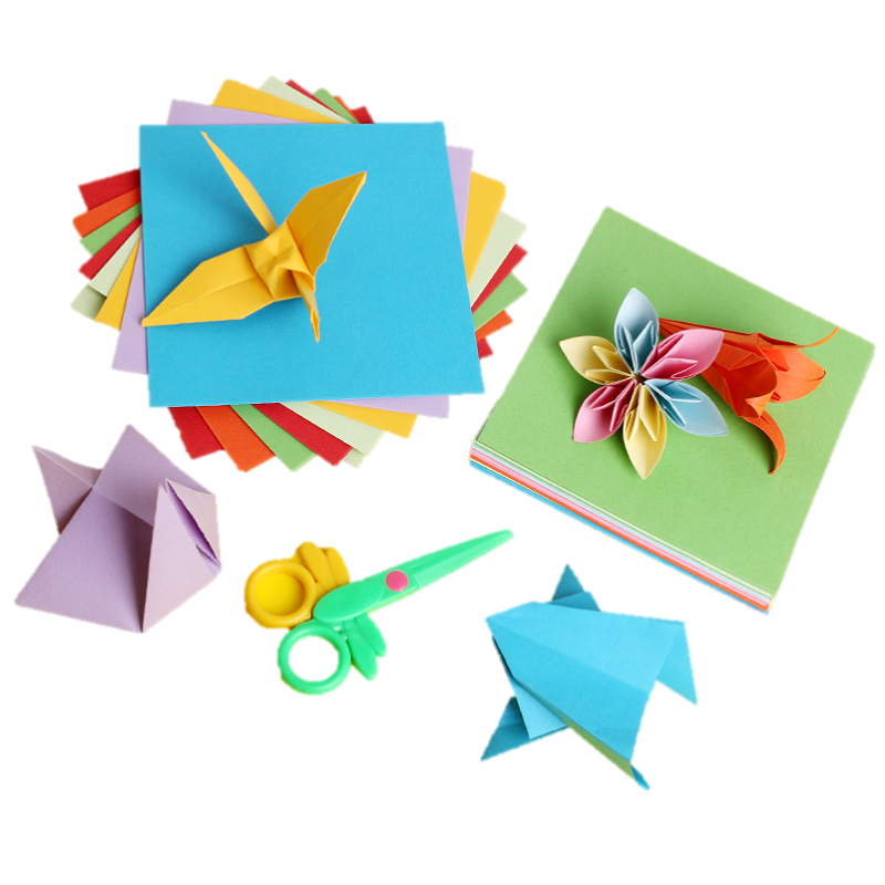 Giấy Xếp Hình Origami Hình Vuông Nhiều Màu Sắc Cho Bé