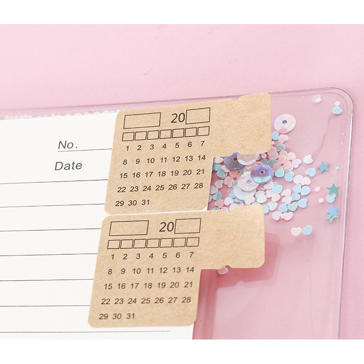 Decorme Note phân trang Clalender Sticker trang trí sổ, sổ còng, sổ planner, bullet journal