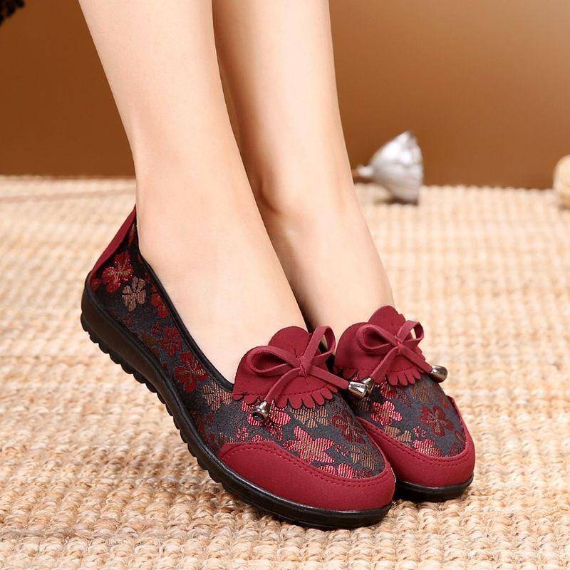 Giày Lười Vải Đế Mềm Chống Trượt Thời Trang Cho Phụ Nữ Trung Niên