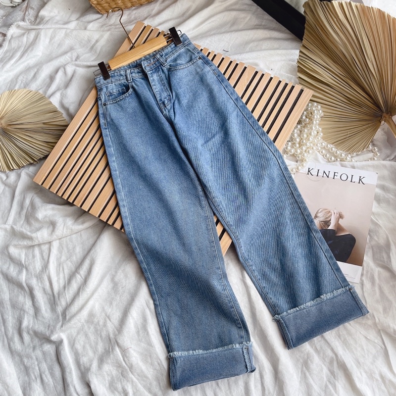 QUẦN JEANS ỐNG RỘNG 2 MÀU