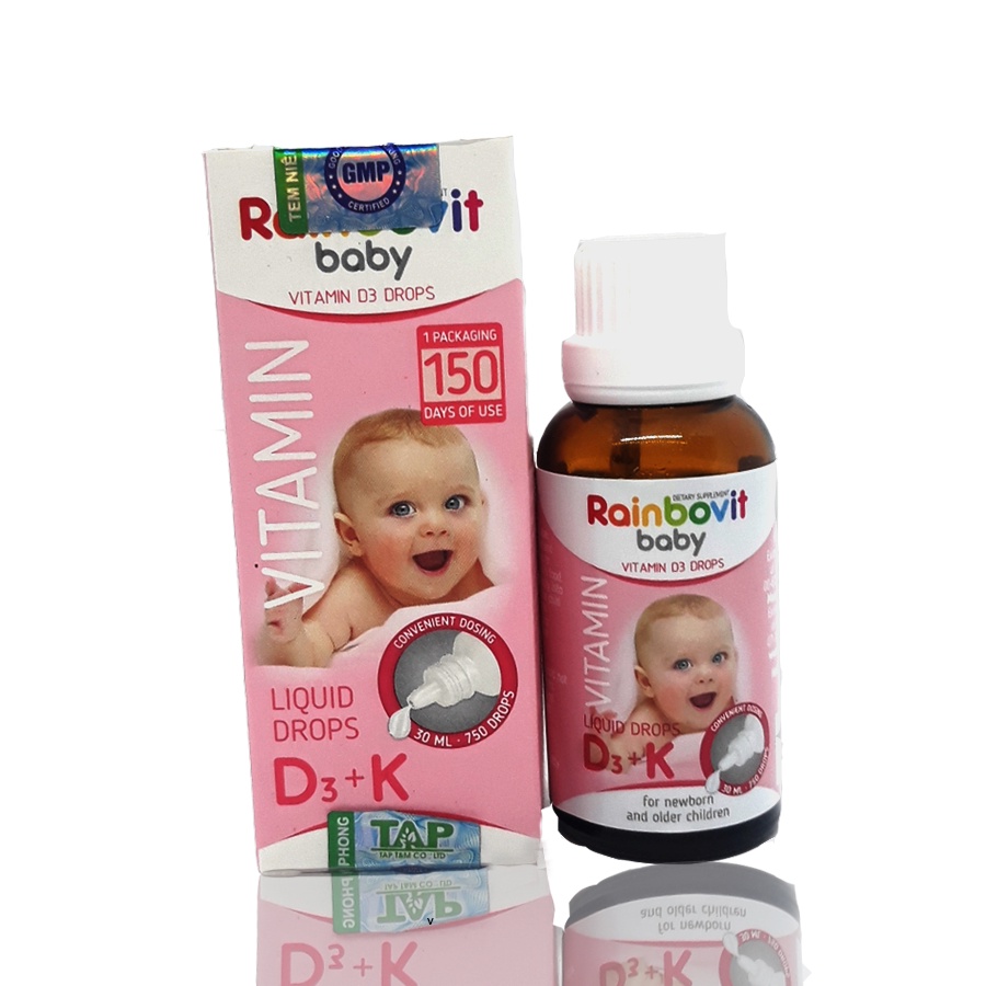 VITAMIN D3 + K RAINBOVIT BABY 30ML - NHẬP KHẨU BA LAN