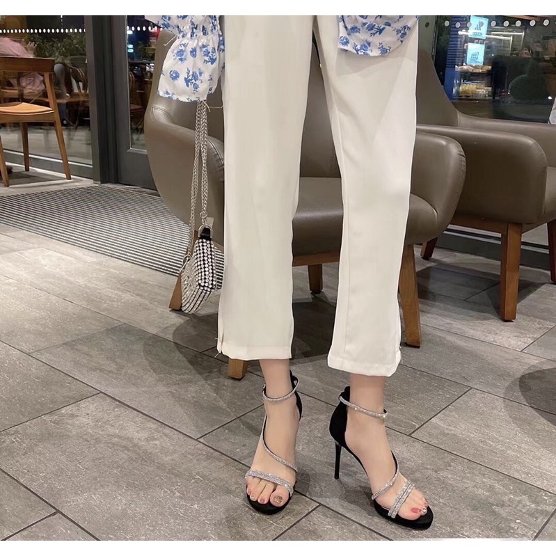 Giày sandal cao gót đính đá 7 phân, 9 phân