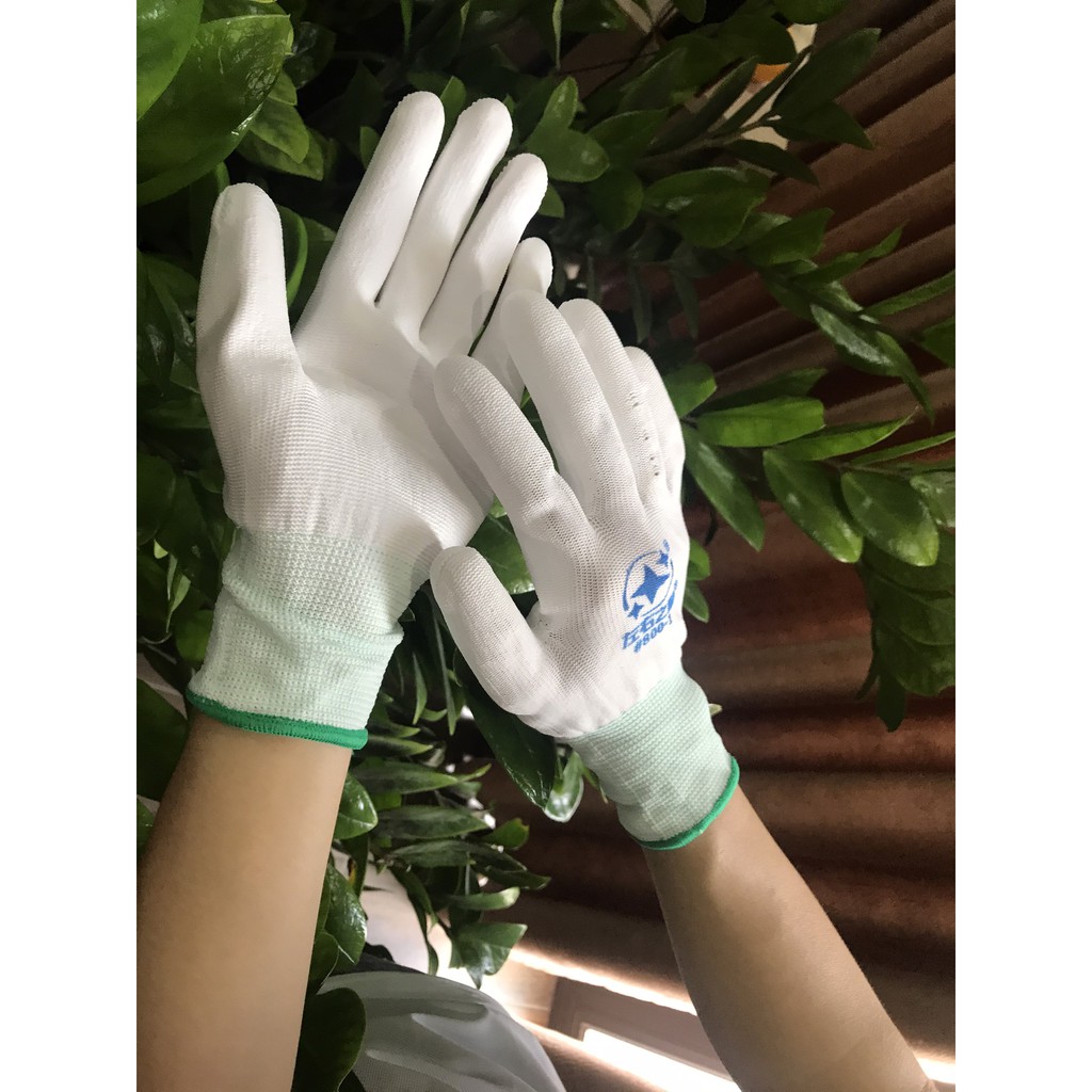 COMBO 10 đôi Găng tay bảo hộ lao động bằng nylon PU bền bỉ