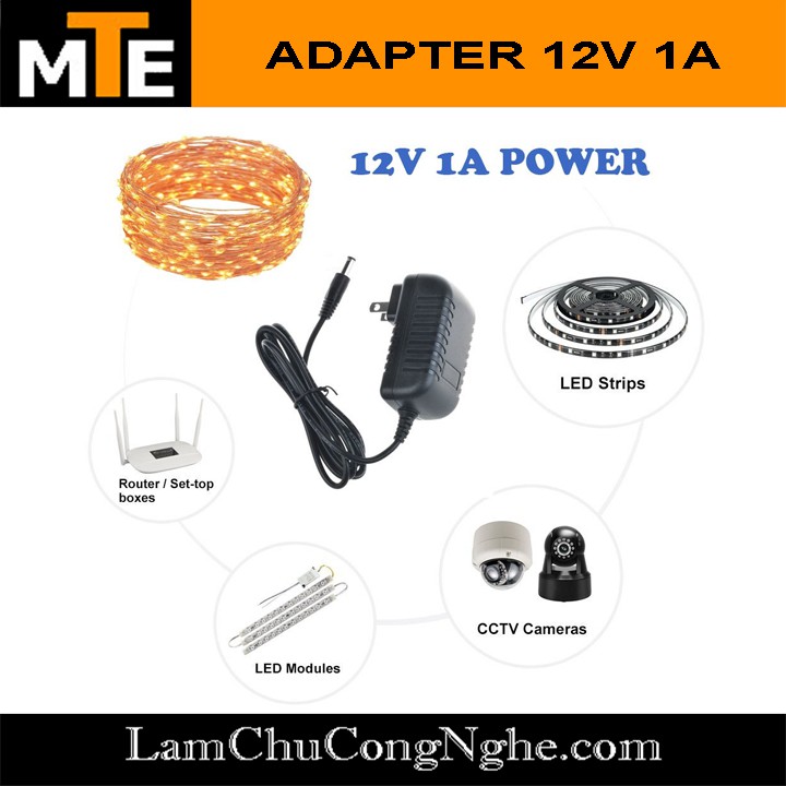 Nguồn adapter 12V 1A jack DC 5.5 * 2.1 mm