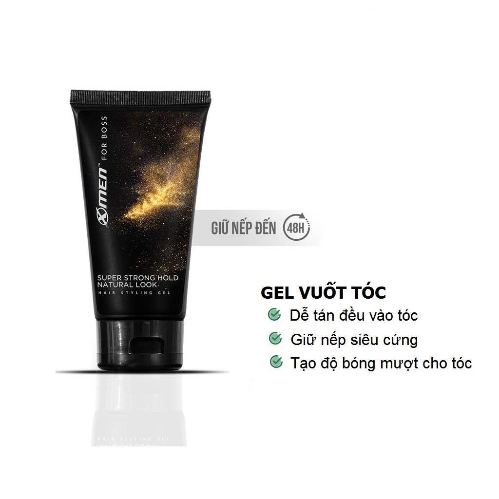 Gel vuốt tóc X-men For Boss Strong Hold Wet Look 150gr