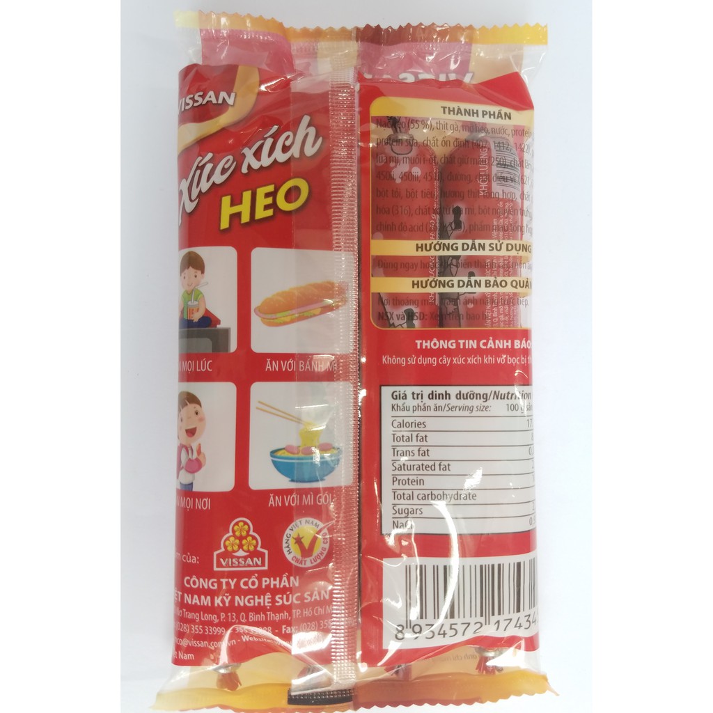 Xúc Xích Tiệt Trùng Heo Vissan Gói 160g | BigBuy360 - bigbuy360.vn