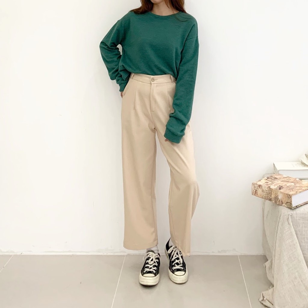 Áo nỉ da cua dài tay dáng lửng - Crop-sweater - ufothebasic